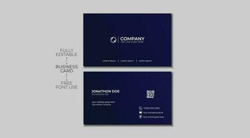 trendy name card Minimal Design Fresh Design Visiting Card White and blue Card Simple Design vector