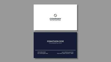 trendy name card Minimal Design Fresh Design Visiting Card White and blue Card Simple Design Vector Card Design Template Business Card