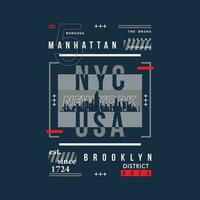 nyc usa text frame, abstract graphic, typography vector, t shirt print, casual style, and other use vector