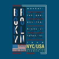 brooklyn letras, resumen gráfico, tipografía vector, t camisa imprimir, casual estilo, y otro utilizar vector