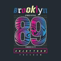 brooklyn frio color tipografía vector gráfico para t camisa huellas dactilares y otro usos. póster, pegatina, pared murales