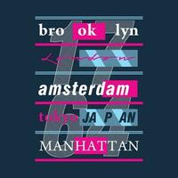 brooklyn gráfico, tipografía vector, playa tema ilustración, bueno para impresión t camisa y otro utilizar vector