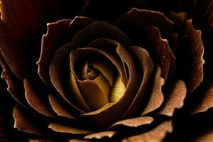 A Close Up Of A Large Brown Flower. AI Generated photo
