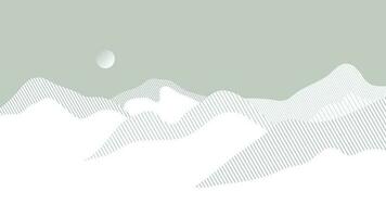 resumen montaña antecedentes vector. montaña paisaje con línea efecto, medios tonos, línea Arte textura, Luna. color colinas Arte fondo de pantalla diseño para imprimir, pared arte, cubrir y interior. vector