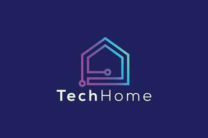 Technology smart home logo design vector template