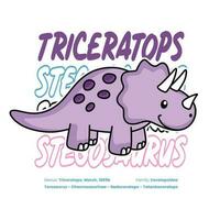 Triceratops Cute Kids Shirt Design vector