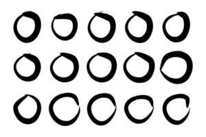 Super set of circles lines sketch hand drawn. Doodle circles for design elements vector