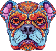 cinco de Mayo Zucker Schädel von ein Bulldogge , generativ ai png