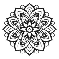 Simple coloring book image of Mandala , Generative Ai png