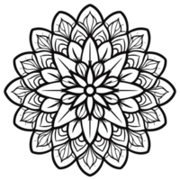 Simple coloring book image of Mandala , Generative Ai png