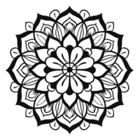 Simple coloring book image of Mandala , Generative Ai png