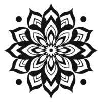 Simple coloring book image of Mandala , Generative Ai png