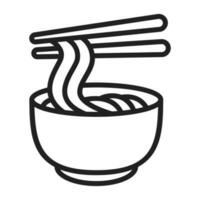 chopsticks picking up noodles vector