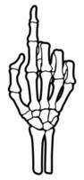 Skeleton bone pointing the index finger hand sign vector