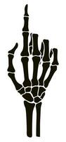 Skeleton bone pointing the index finger hand sign vector