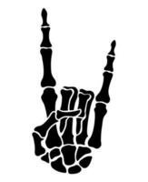 Skeleton finger Rock and Roll Devil Horns hand sign illustrations vector