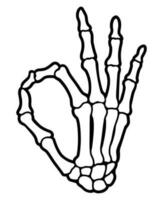 Skeleton finger OK hand sign illustrations vector