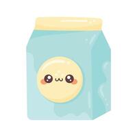 kawaii milk carton over white vector