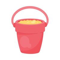 Red sand bucket over white vector