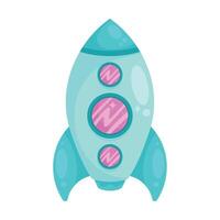 blue rocket space launch icon vector