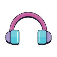 headphones audio device tech icon vector