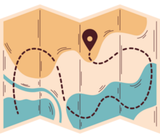 papel mapa guía de viaje icono png