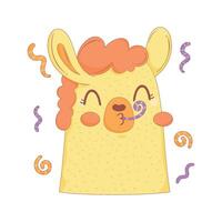 llama peruvian with confetti character vector