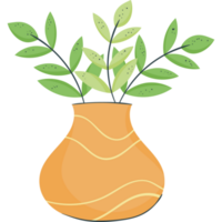 houseplant in orange vase icon png