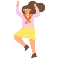 happy woman wearing spring wear character png