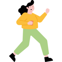 woman walking with smartphone character png