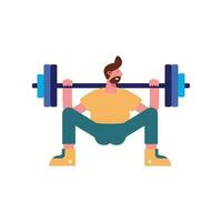 man lifting weight fitness character vector