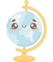 world map kawaii comic character png