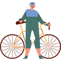 cyclist with bicycle sport icon png