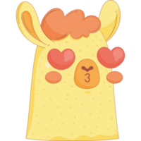 llama peruvian with hearts character png