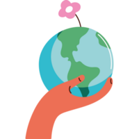 hand lifting world planet icon png