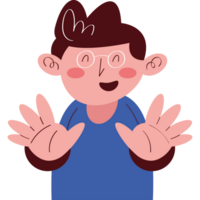 autismo pequeño chico niño contento personaje png