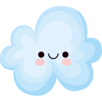 kawaii nuvem ilustração sobre branco png