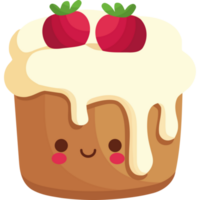 Gourmet cake icon with strawberries  png