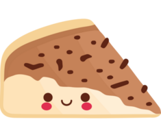 Smiling gourmet cake slice with chocolate  png