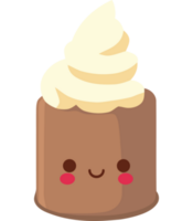 süß Karikatur Cupcake mit Schokolade Glasur Über Weiß png