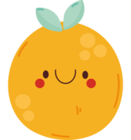 kawaii oranje ontwerp over- wit png