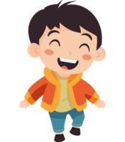 Smiling boy playing in winter having fun  png