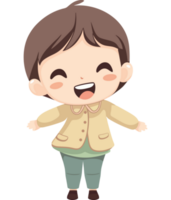Cheerful boy laughing and looking cute  png
