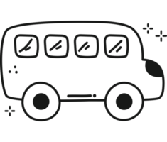 mano dibujado autobús ilustración terminado blanco png