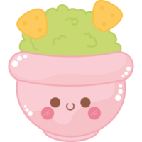 kawaii guacamole diseño terminado blanco png