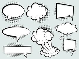 hand drawn Set of empty comic speech bubbles. vector doodle element illustration