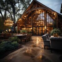 luxurious barn house, in 1940s vintage vibes with smooth lighting, classic photo AI generated