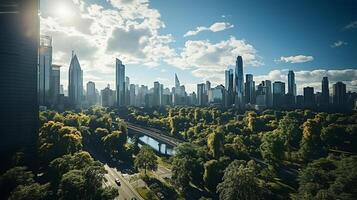 city panorama with skyscraper buildings, daylight made by AI generated photo