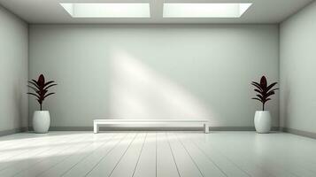 minimalist white interior background, real photography smooth lighting AI generative photo