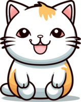 Kawaii cute happy Cat in clipart style, Generative Ai png